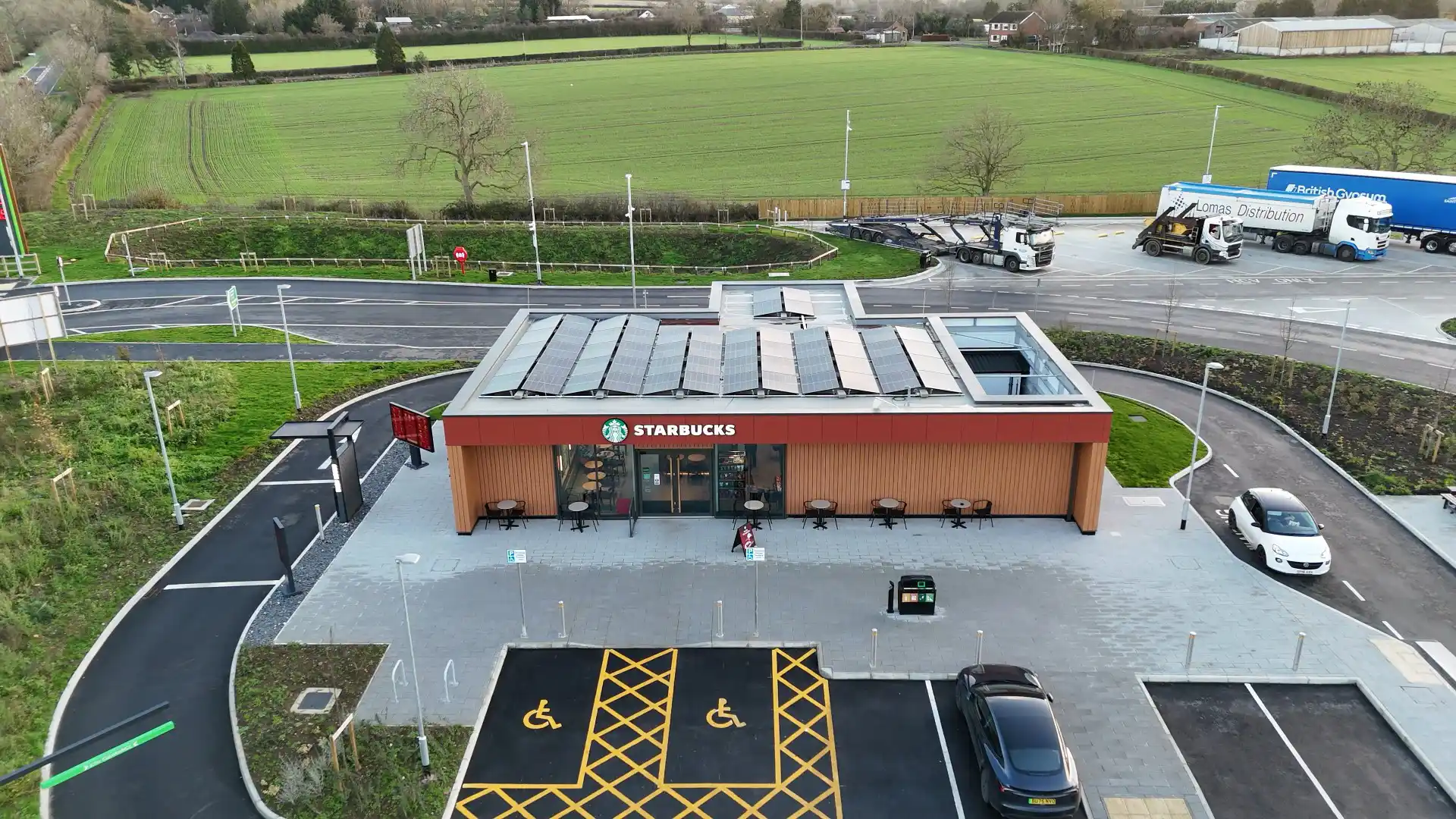 New-Build Coffee Drive-Through Solar PV Installation